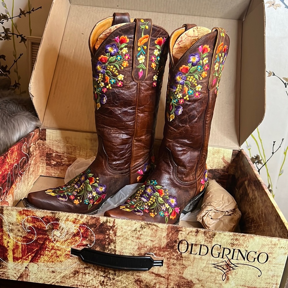 COPY - Stunning Old Gringo Sora 13in Embroidered Multicolor Floral Cowboy Boots…